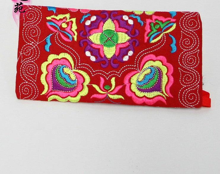 Women Ethnic Handmade Embroidered Wristlet Clutch Bag Vintage Purse Wallet - melvincucci