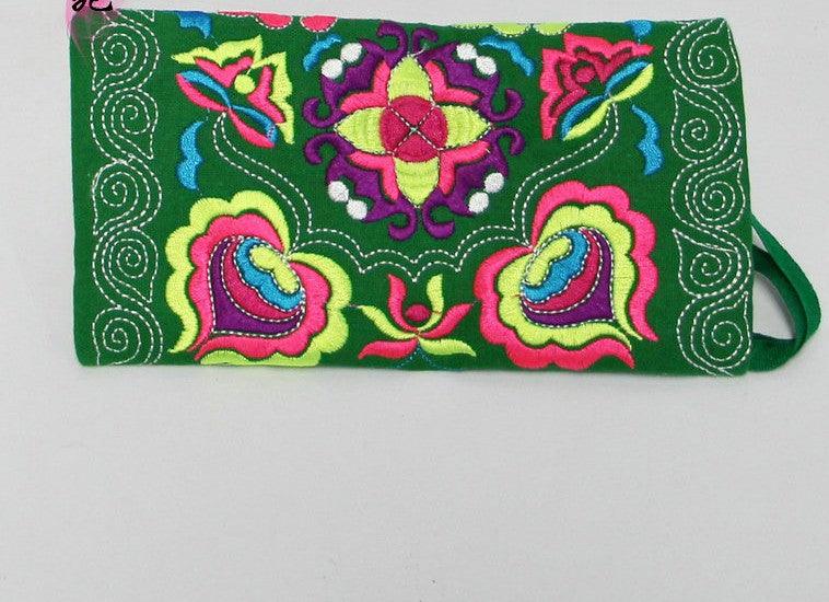 Women Ethnic Handmade Embroidered Wristlet Clutch Bag Vintage Purse Wallet - melvincucci