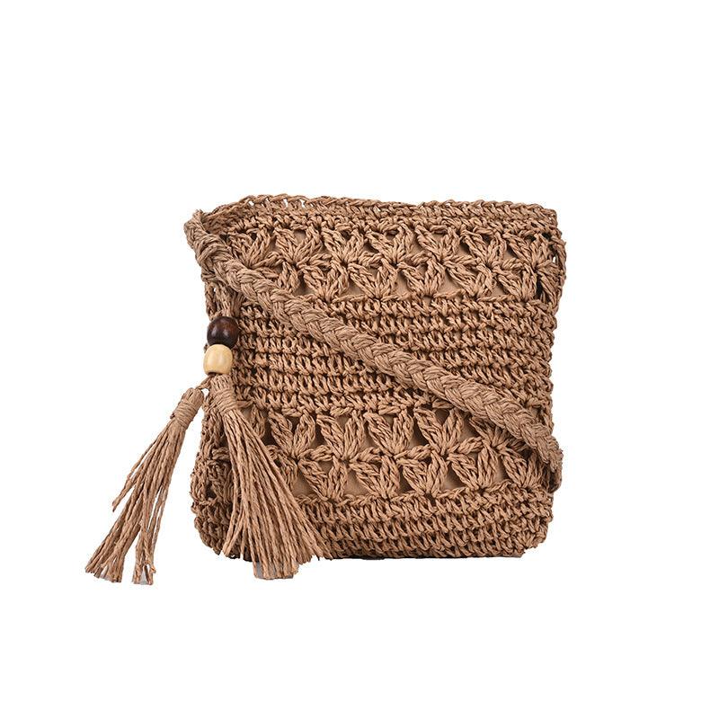 Women Fashion Straw Handmade Woven Summer Vacation Beach Small Crossbody Bags - melvincucci