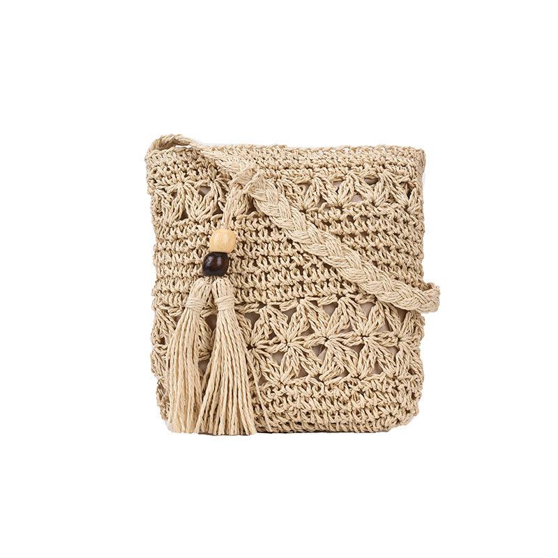Women Fashion Straw Handmade Woven Summer Vacation Beach Small Crossbody Bags - melvincucci