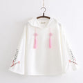 Women Floral Embroidery Hooded Sweatshirts Chinese Style - melvincucci