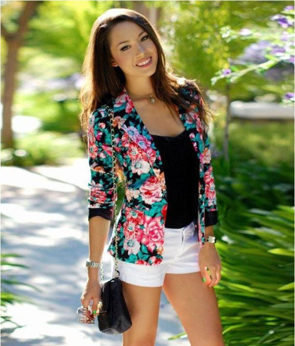 Women Flower Blazer Ladies Blazers Suits Jackets - melvincucci