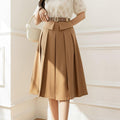 Women Hip-covering Mid-length Pleated Skirt - melvincucci