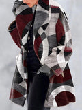 Women Lapel Printed Woolen Fashion Jacket - melvincucci