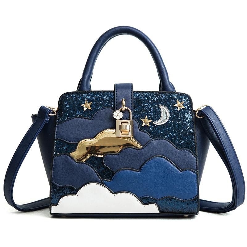 Women Leather Embroidery Handbags Girl Shoulder Bags - melvincucci