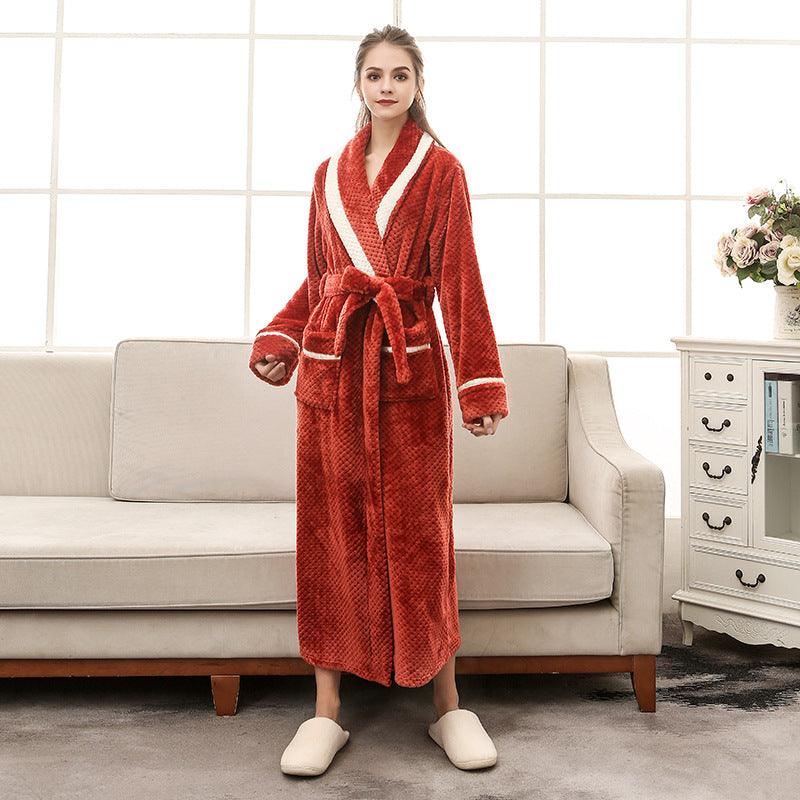 Women Pajamas Couple Gown Bathrobe Winter Robe - melvincucci