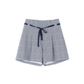 Women Plaid Wide Thigh Shorts - melvincucci