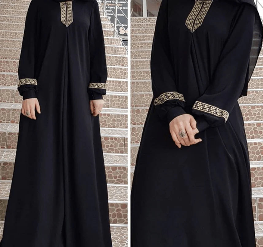 Women Plus Size Print Abaya Jilbab Muslim Maxi Dress - melvincucci