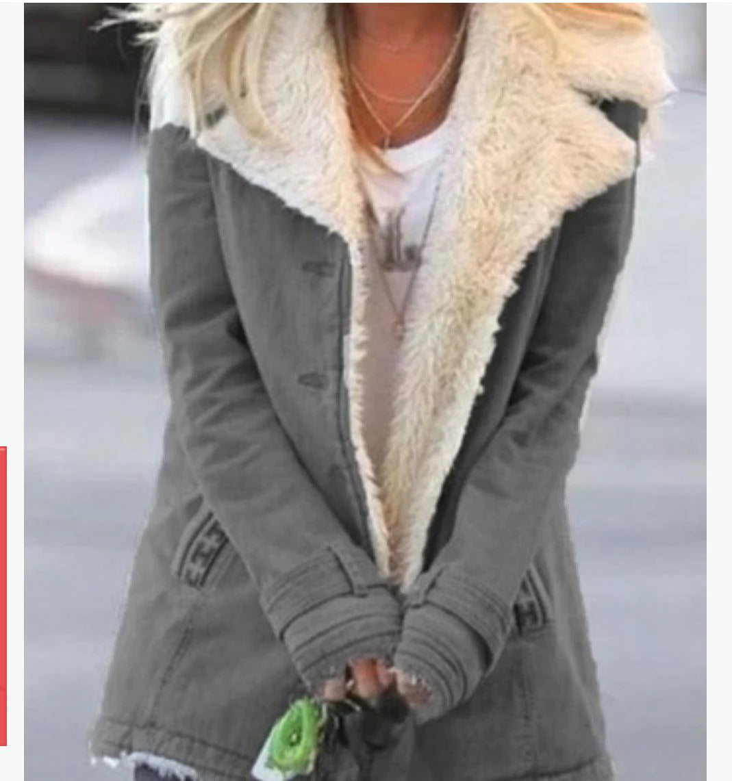 Women Plus Size Warm Coats Composite Plush Button Lapels Jacket Outwearcoat - melvincucci