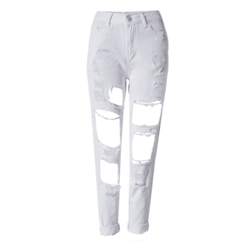 Women Ripped Jeans femme Plus Size Casual Denim Pants - melvincucci