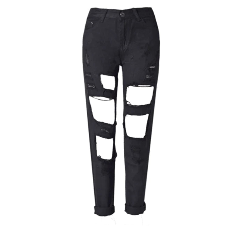 Women Ripped Jeans femme Plus Size Casual Denim Pants - melvincucci