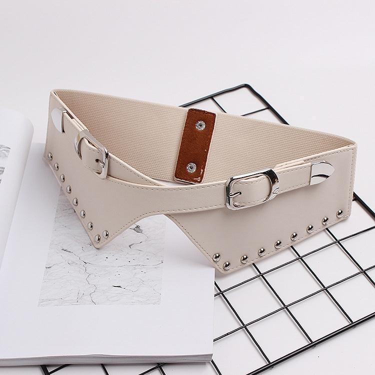 Women's Belts With Skirts, Decorative Dresses, Waist Closure, Elastic Elastic Rivets, Wide Belts - melvincucci