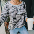 Women's camouflage long-sleeved T-shirt women - melvincucci