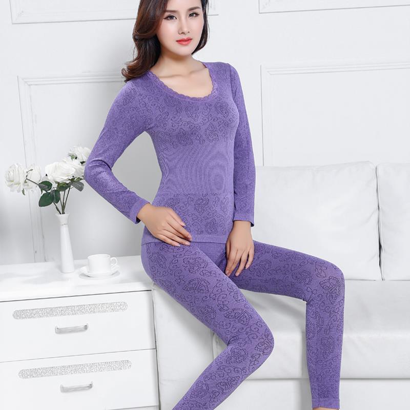 Women's Cotton Tight Thermal Underwear Set - melvincucci