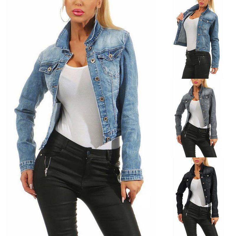 Women's denim jacket stretch denim jacket - melvincucci