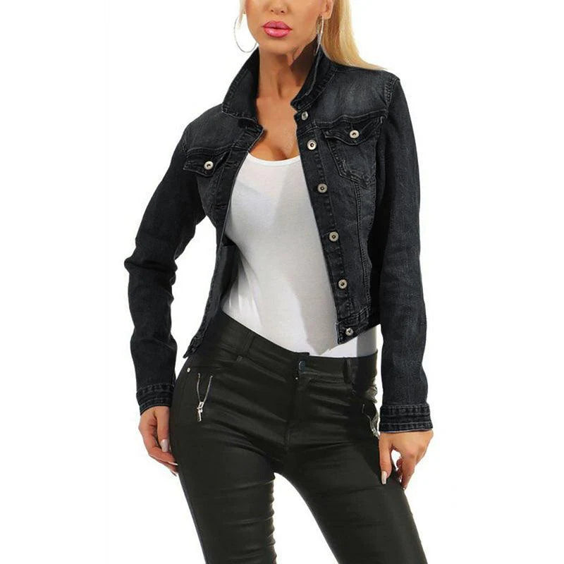 Women's denim jacket stretch denim jacket - melvincucci