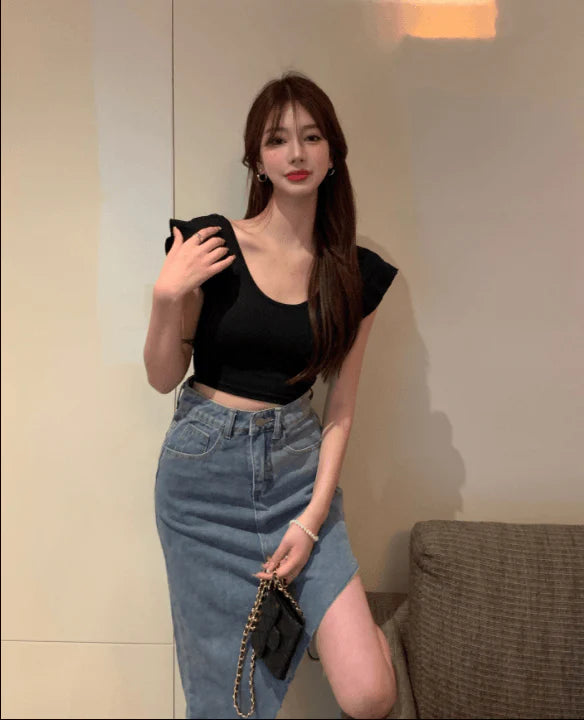 Women''s Design sSense Of Denim Skirt Small Crowd - melvincucci