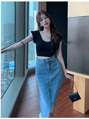 Women''s Design sSense Of Denim Skirt Small Crowd - melvincucci