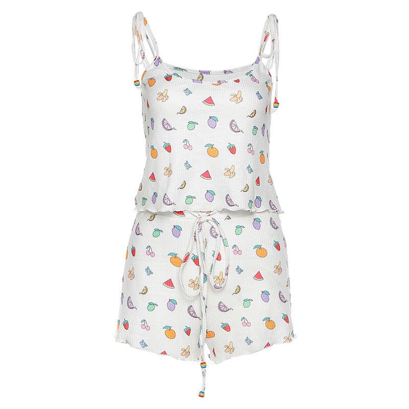Women's Fashion Printed Sling Shorts Pant Set - melvincucci