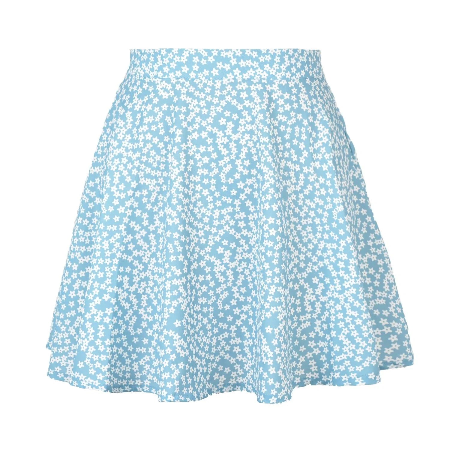 Women's Floral Skirt High Waist Umbrella Skirt Invisible Zipper Chiffon Print Short Skirt Women - melvincucci