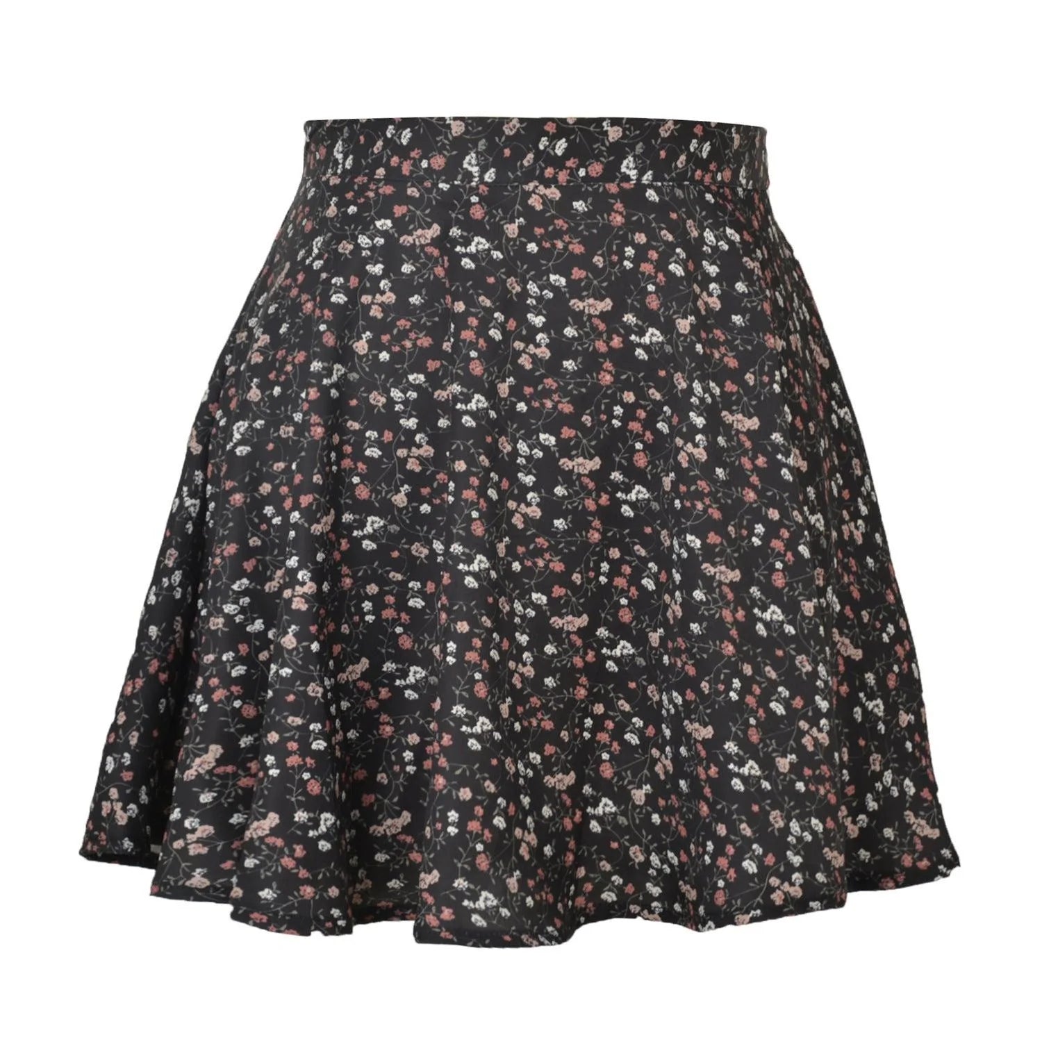 Women's Floral Skirt High Waist Umbrella Skirt Invisible Zipper Chiffon Print Short Skirt Women - melvincucci