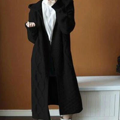 Women's hooded knitted sweater coat - melvincucci