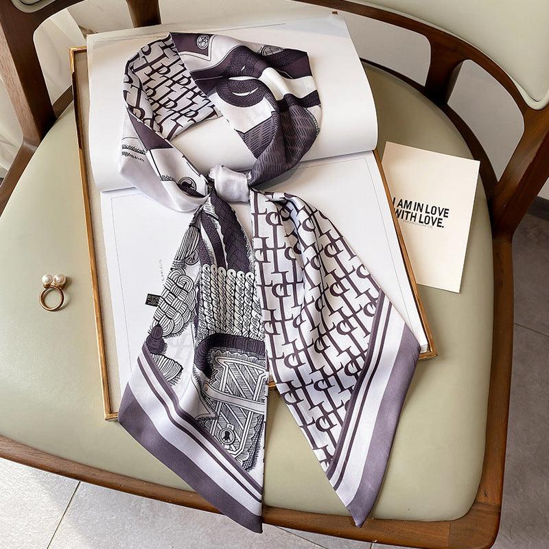 Women S Long Streamer Scarf Multifunctional Silk Scarf Headband Tying Bag - melvincucci