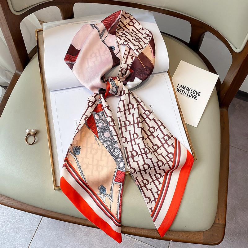 Women S Long Streamer Scarf Multifunctional Silk Scarf Headband Tying Bag - melvincucci