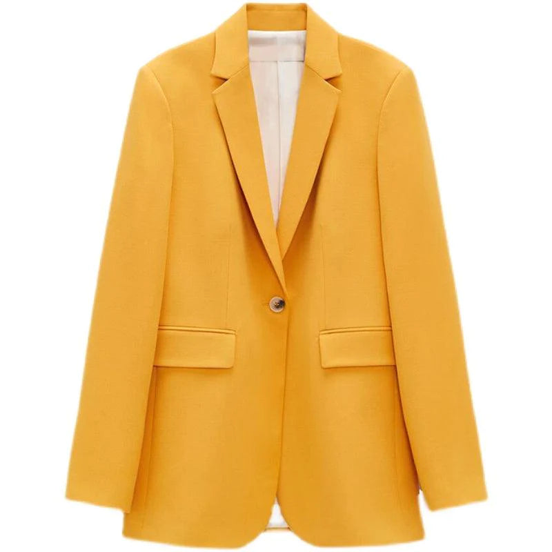 Women's Pockets And Stylish Temperament Slim Button Blazer - melvincucci