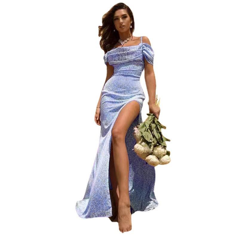 Women's Small Floral Slit Slip Dress Beachwear Summer - melvincucci