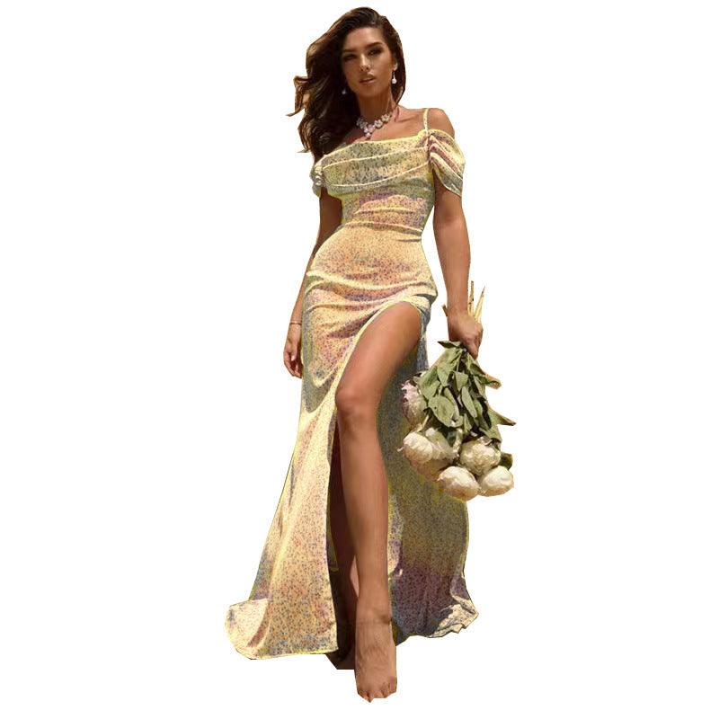 Women's Small Floral Slit Slip Dress Beachwear Summer - melvincucci