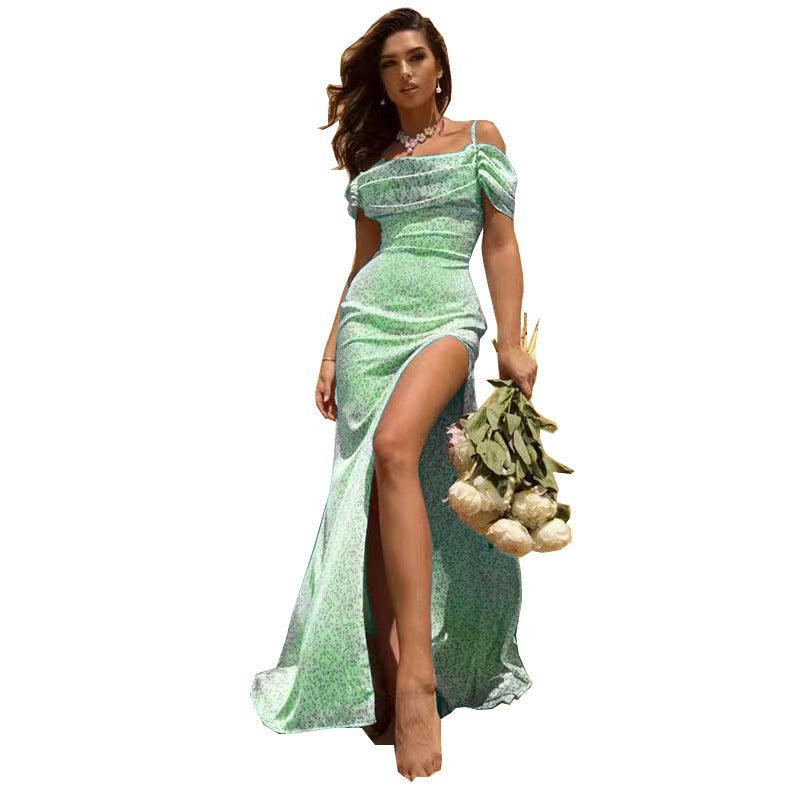 Women's Small Floral Slit Slip Dress Beachwear Summer - melvincucci