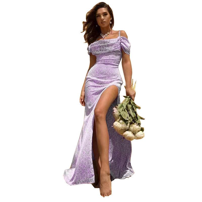 Women's Small Floral Slit Slip Dress Beachwear Summer - melvincucci
