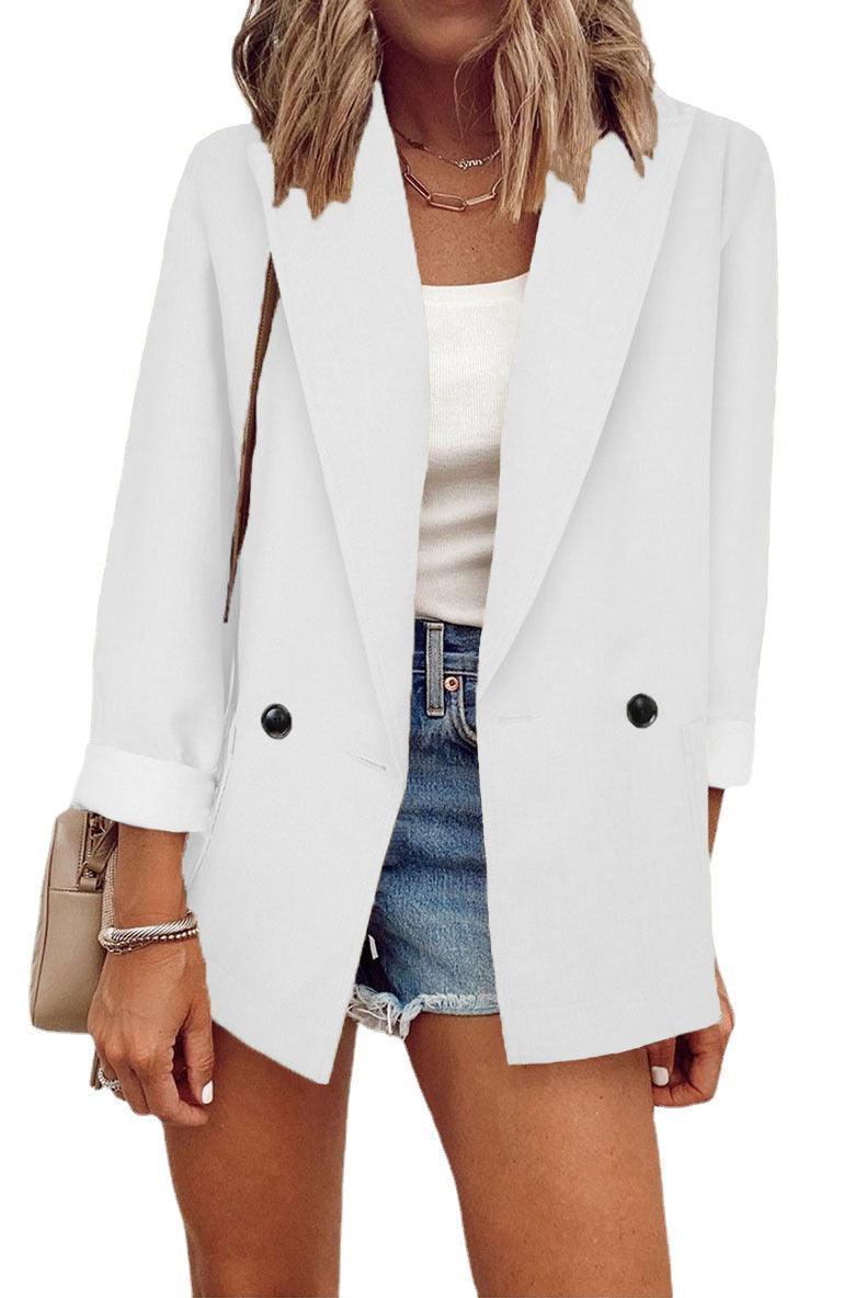 Women's Solid Color Small Suit One Piece Long Sleeve Spring And Autumn Blazer - melvincucci