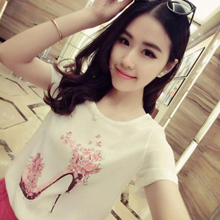 Women's t-shirt printing letters short-sleeved t-shirt women - melvincucci
