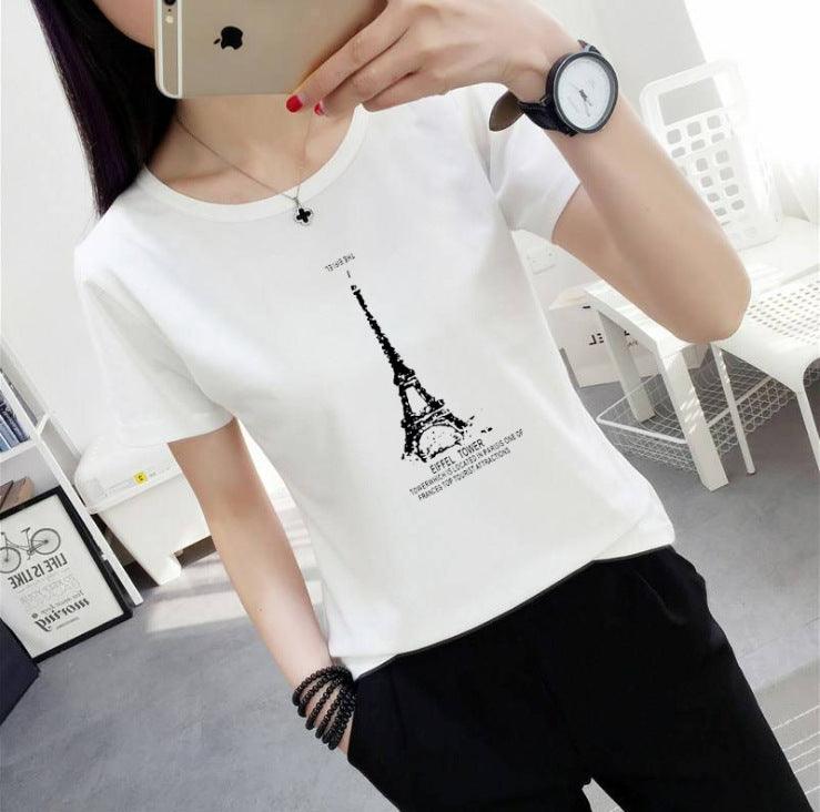 Women's t-shirt printing letters short-sleeved t-shirt women - melvincucci