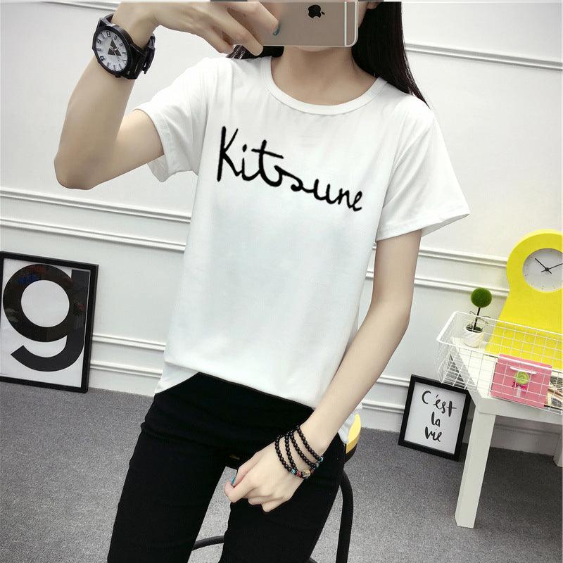 Women's t-shirt printing letters short-sleeved t-shirt women - melvincucci