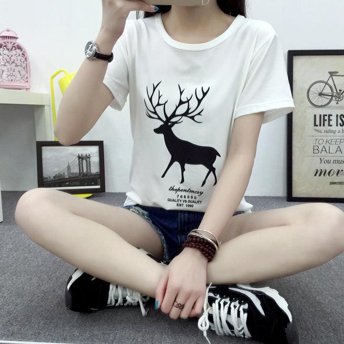 Women's t-shirt printing letters short-sleeved t-shirt women - melvincucci