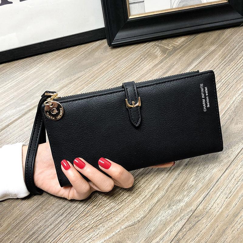 Women's Wallet With Zipper Buckle Korean Style Fashion Solid Color WLong Wallet Women - melvincucci