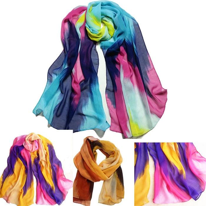Women Scarfs Ladies Chinese Ink Style Shawl Scarves muffler Soft Wrap Shawls Neckerchief elegant Thin Scarf - melvincucci