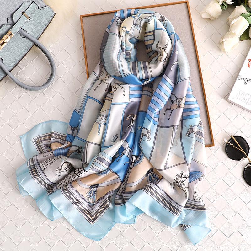 Women Shawl With Warmth And Sunscreen Silk Scarf - melvincucci