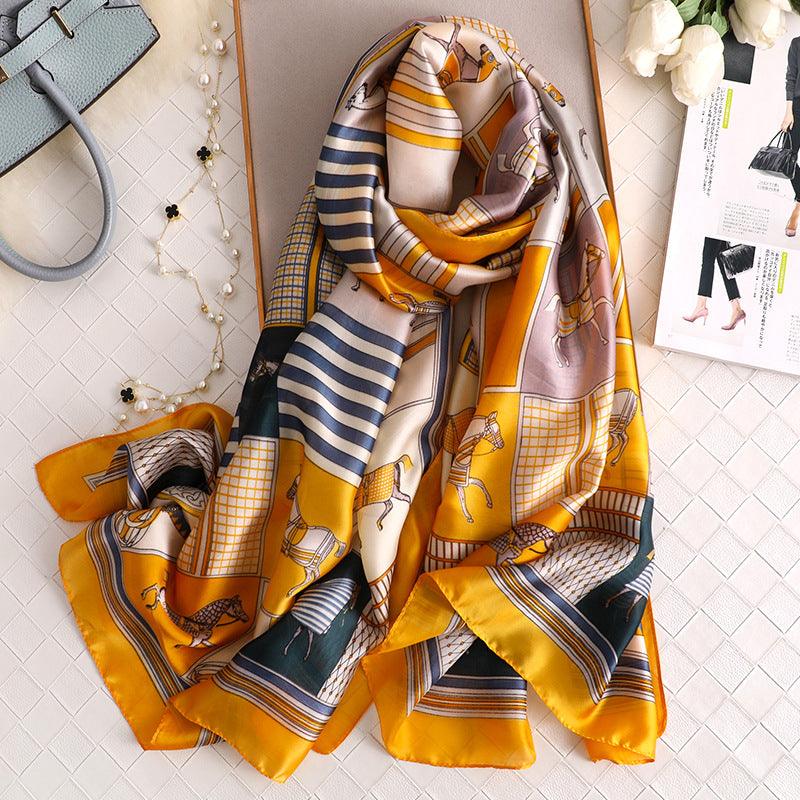 Women Shawl With Warmth And Sunscreen Silk Scarf - melvincucci