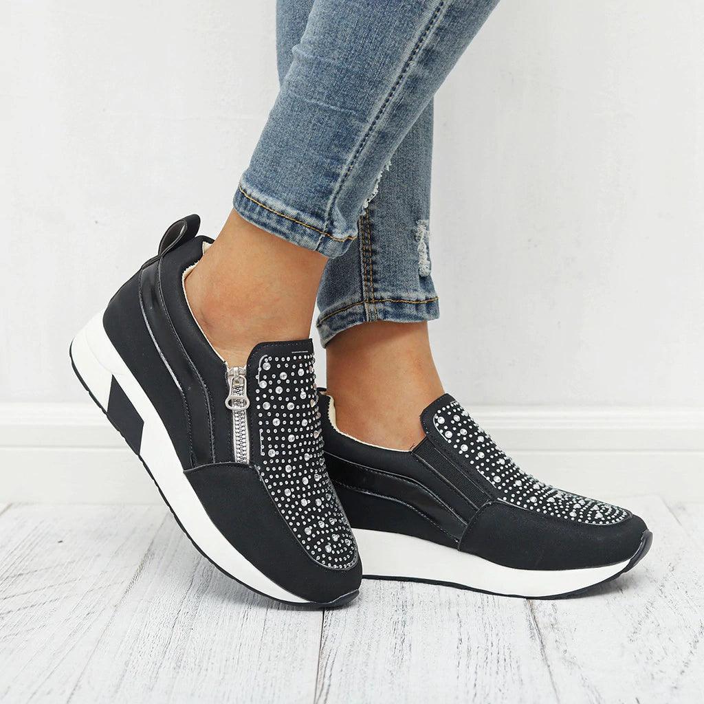 Women Sneakers Female Knitted Vulcanized Shoes Women Ankle Flats - melvincucci
