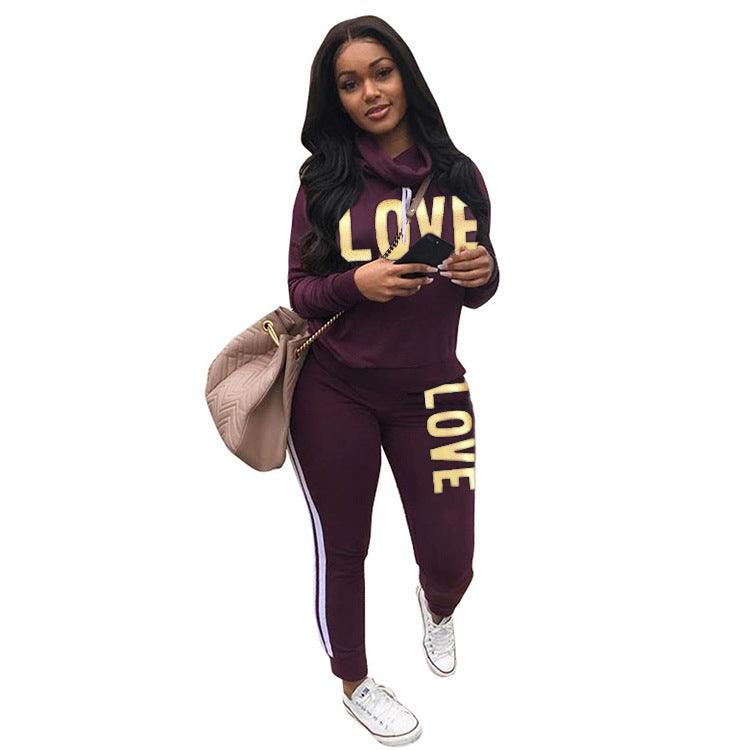 Women suit fashion sweatshirt + pants female sports suit - melvincucci