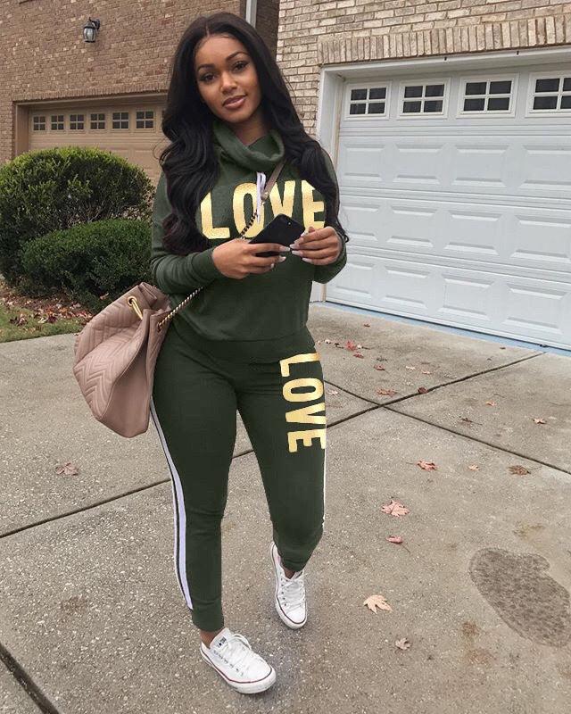 Women suit fashion sweatshirt + pants female sports suit - melvincucci