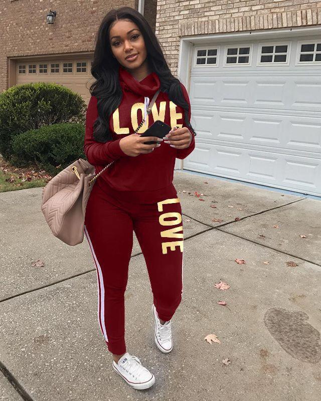 Women suit fashion sweatshirt + pants female sports suit - melvincucci