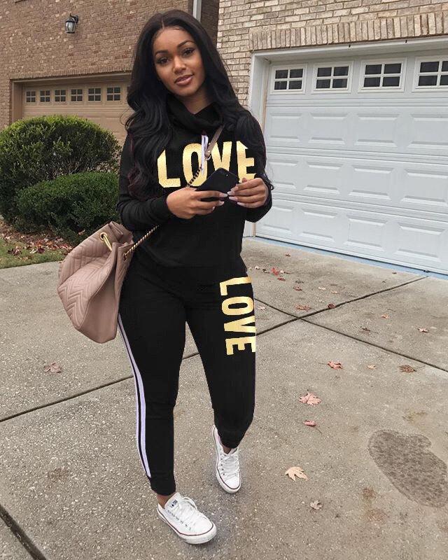 Women suit fashion sweatshirt + pants female sports suit - melvincucci