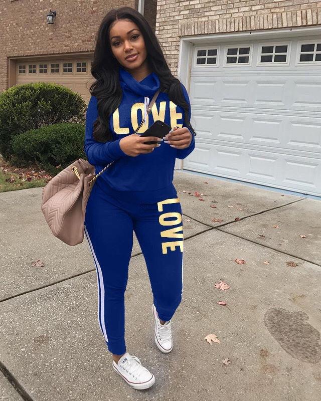 Women suit fashion sweatshirt + pants female sports suit - melvincucci