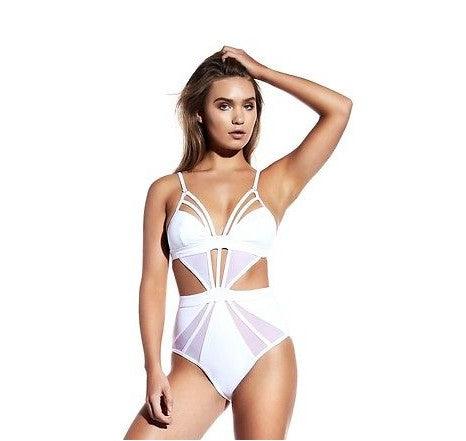 Women Summer Swimsuits Sexy Sleeveless One Piece Swimsuit Hollow Out Monokini Push Up Sheer Bikini Swimwear Beachwear S-XL - melvincucci