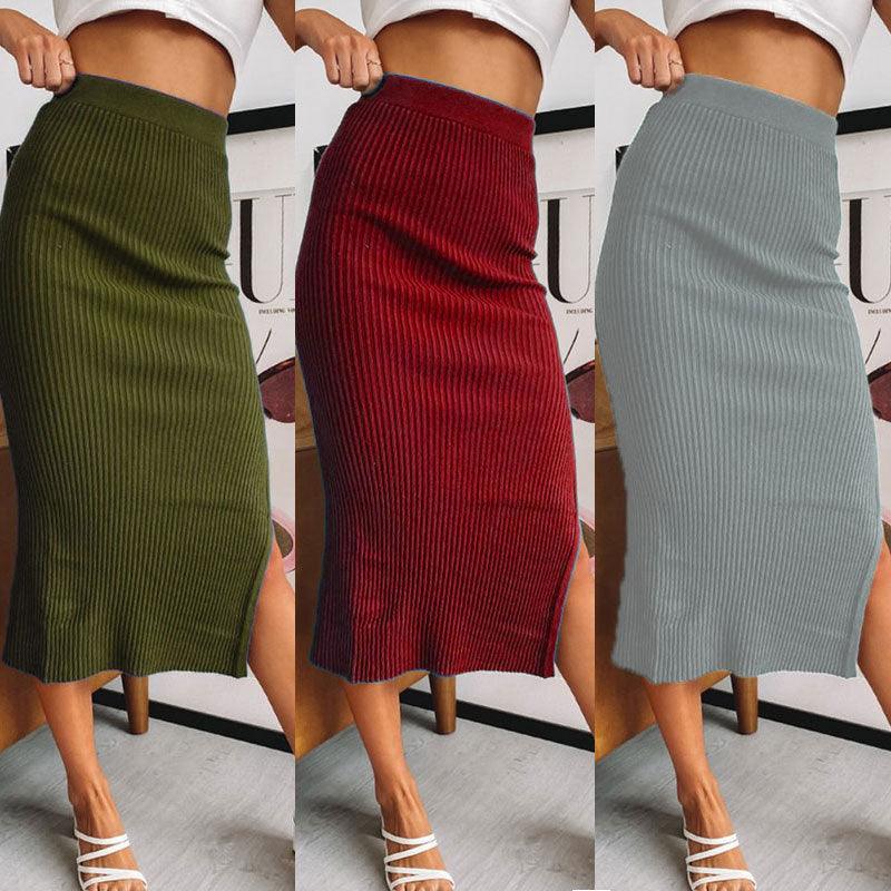 Women Temperament High Waist Irregular Slit Skirt - melvincucci